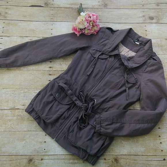 H&M Jackets & Blazers - H&M Dark Taupe Utility Jacket Size Small